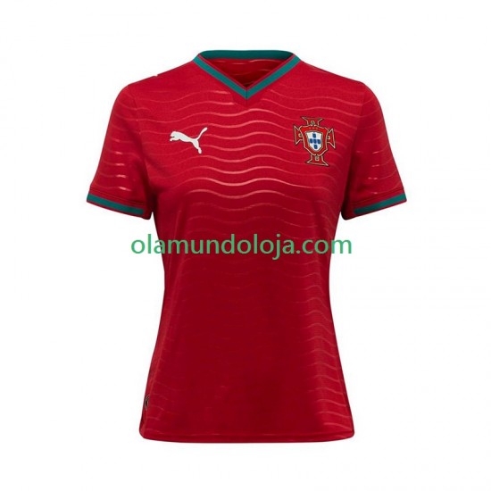 Camisola Portugal Mulher Equipamento Primeiro Copa do Mundo 2026 Manga Curta
